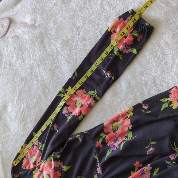 ASOS | Grey Orange Floral Peplum Top Jersey Knit Tie Back Lined - Picture 14 of 16